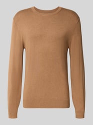 Sweter z dzianiny z prążkowanym okrągłym dekoltem od MCNEAL - 7
