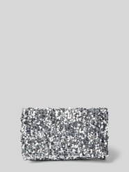 Lederclutch mit Paillettenbesatz von Abro Grau - 11