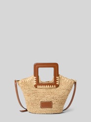 Schoudertas in vlechtlook model 'Harlow' van Staud Beige - 30