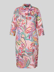 Hemdblusenkleid aus reiner Baumwolle von Milano Italy Pink - 34