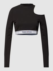 Cropped Longsleeve mit elastischem Logo-Bund von Tommy Jeans Schwarz - 48