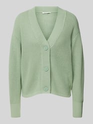 Kurtka z dzianiny o kroju relaxed fit z mieszanki bawełny z dekoltem w serek od Tom Tailor Denim - 45