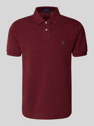 Custom slim fit poloshirt met labelstitching van Polo Ralph Lauren Bordeaux - 2