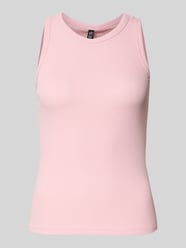 Regular Fit Tank Top in Rippoptik Modell 'RUKA' von Pieces Pink - 33