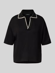 T-Shirt mit Umlegekragen und V-Ausschnitt Modell 'Soffice' von OPUS - 41
