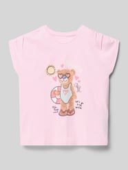 T-shirt met motief model 'BATWING' van GUESS Fuchsia - 11