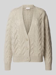 Kaschmircardigan mit Zopfmuster von Hemisphere Beige - 29