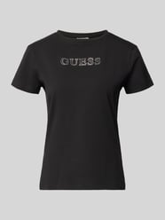 t-shirt z obszyciem ozdobnymi kamieniami model 'BRIANA' od GUESS Activewear - 9