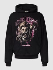 Hoodie met labelprint, model 'Artist or a Killer?' van PEQUS Grijs / zwart - 13