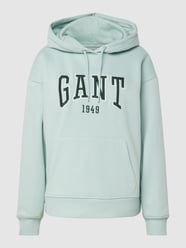 Hoodie met labelstitching van Gant Turquoise - 45