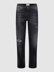 Slim Fit Jeans im Used-Look Modell 'KERRY' von Cambio Grau - 35