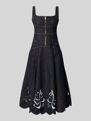 Knielanges Kleid in Denim-Optik von Self-Portrait - 5