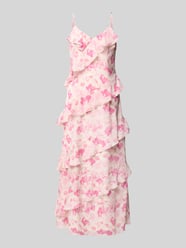 Maxikleid mit Volants Modell 'LINA' von Vila Pink - 13