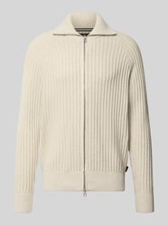 kardigan rozpinany o kroju slim fit z mieszanki bawełny i wełny od Fynch-Hatton - 15