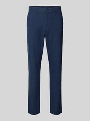 regular fit broek van mix van katoen en linnen met glencheck-motief van Christian Berg Men - 27