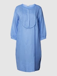 Knielange tuniekjurk met stolpplooien, model 'Seattle' van JC Sophie Blauw / turquoise - 6