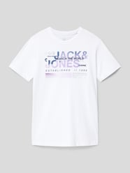 T-shirt met labelprint, model 'COWATER LOGO TEE' van Jack & Jones Wit - 43