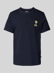 T-shirt z prążkowanym, okrągłym dekoltem model ‘Peanuts’ od s.Oliver RED LABEL - 33