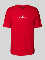 T-Shirt mit Label-Print von Tommy Hilfiger Rot - 36