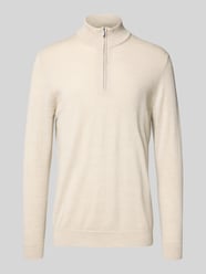 Pullover aus Merinowolle mit Troyer-Kragen von Profuomo Beige - 26
