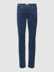 Slim Fit Samthose mit Knopfverschluss von Marc O'Polo Blau - 35