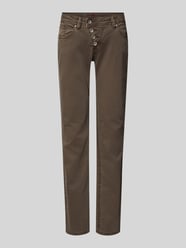 Slim fit jeans met knoopsluiting, model 'Malibu' van Buena Vista Beige - 28