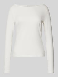 Longsleeve mit U-Boot-Ausschnitt von QS Weiß - 1