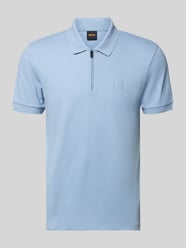 Koszulka polo z mieszanki bawełny o kroju slim fit model 'PASSERZIP' od BOSS Orange - 22