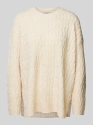 Comfort Fit Strickpullover mit Struktur-Strick Modell 'ELYA' von Vero Moda Beige - 47