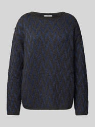 Wollen pullover met boothals, model 'Liz' van Brax Grijs / zwart - 42