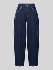 Barrel Fit Jeans aus reiner Baumwolle mit Strasssteinbesatz von Liu Jo White - 13