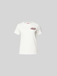 T-Shirt mit floralem Label-Stitching von Kenzo Beige - 6