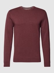 Gebreide pullover met labelstitching van Tom Tailor Bordeaux - 6