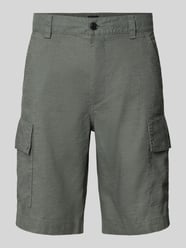 relaxed fit cargoshort van linnenmix model 'SISLA-CARGO-S1' van BOSS Orange - 11
