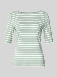 Slim fit T-shirt van viscosemix van COMMA - 12