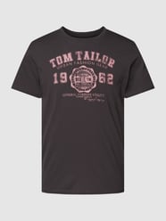 T-Shirt mit Label-Print von Tom Tailor Grau - 36