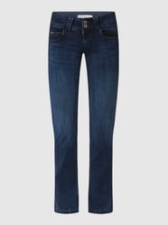 Jeansy z niskim stanem o kroju straight fit z dodatkiem streczu model ‘Venus’ od Pepe Jeans Czarny - 10