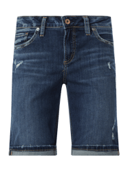 Korte regular fit jeans met used-effecten, model 'Suki' van Silver Jeans Blauw / turquoise - 29