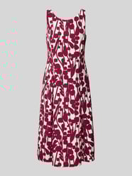 Knielanges Cocktailkleid mit Rundhalsausschnitt von Vera Mont Bordeaux - 46