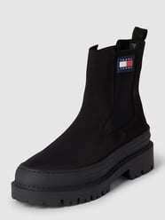 Chelsea boots van leer met labelpatch, model 'FOXING BOO' van Tommy Jeans Zwart - 46