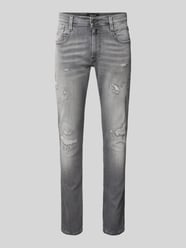 Jeans o kroju slim fit z przetarciami model 'Anbass' od Replay - 11