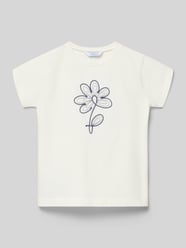 T-shirt met bloemige stiksels van Mayoral - 34