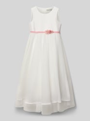 Długa sukienka z okrągłym dekoltem od Une Hautre Couture - 4
