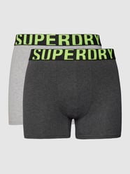 Boxershorts mit elastischem Logo-Bund 2er-Pack von Superdry Grau / Schwarz - 9