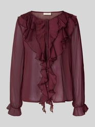 Regular fit blouse met ruches, model 'Ditte' van FREE/QUENT Bordeaux - 35