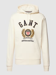 Hoodie mit Label-Stitching Modell 'CREST' von Gant Beige - 27