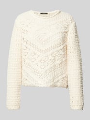 Strickpullover mit Lochmuster von Oui Beige - 35