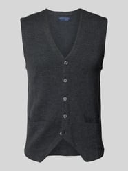 Gebreid gilet met V-hals van Christian Berg Men Grijs / zwart - 1