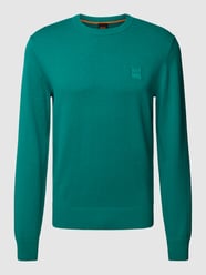 Gebreide pullover met labelstitching, model 'Kanovano' van BOSS Orange Groen - 43