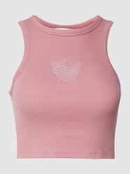 Crop Top mit Strasssteinbesatz von REVIEW Rosa - 36